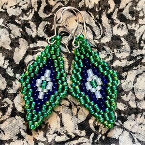 HAND CRAFTED BOHEMIAN BEADED EARRINGS *NEW *JAPANESE GLASS BEADS *LIGHTWEIGHT